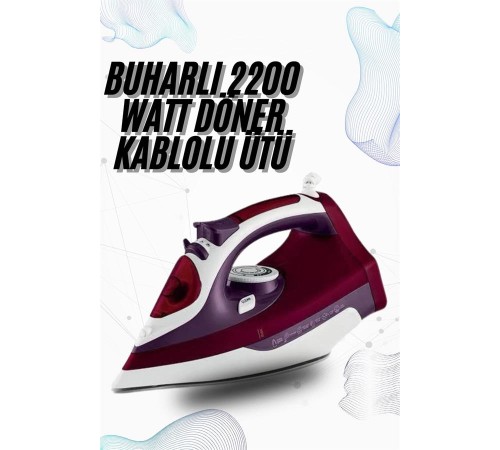 Buharlı Kablolu Ütü 2200 Watt Kireçlenme Önleyici Şok Buharlı