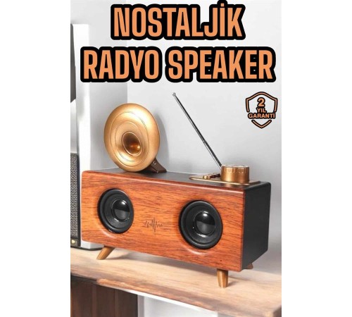 Çalar Radyo Müzik Kutusu Nostaljik Hoparlör Speaker