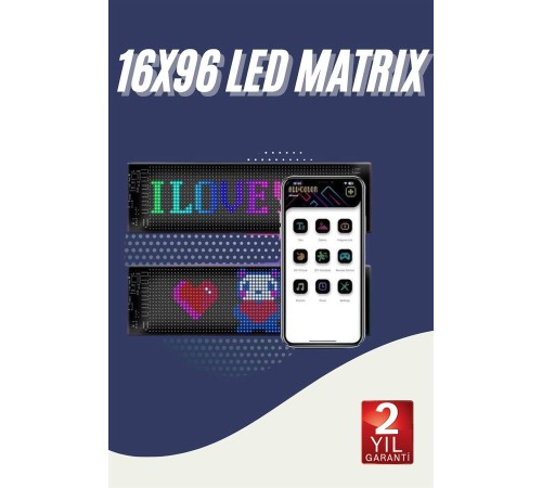 Cama Yapışan En Büyük Boy Telefon Kontrollü Led Ekran Digital Araba Yazısı