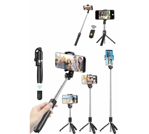 Cep Telefonu Tripod Standı Manyetik Selfie Sopa Bluetooth Uzaktan Kumandalı