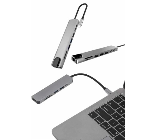 Çevirici Dönüştürücü Adaptör Macbook 3 In 1 Type-C To Hdmı USB 3.0