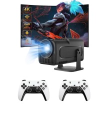 Çift Kollu Game Box Projeksiyon Cihazı Kumandalı Android Tv Dahili Hoparlör