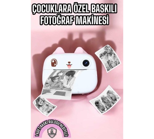 Çocuk Fotoğraf Makinesi Dijital HD Video Rulo Kağıt Baskılı Yazıcı