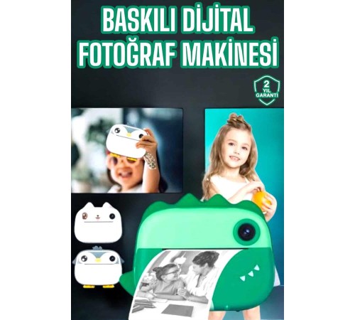 Çocuklar İçin Özel Fotoğraf Makinesi Printer Kamera Taşınabilir HD