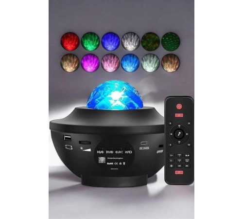 Çocuklara Özel Şarjlı Bluetooth Hoparlör Parti Led Lambası Yıldızlı Projeksiyon