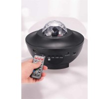 Çocuklara Özel Şarjlı Bluetooth Hoparlör Parti Led Lambası Yıldızlı Projeksiyon