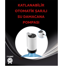 Damacana Üstü Akıllı Su Pompası | 3 Damacana Kullanım | 4W Güç | Micro USB Şarjlı | Katlanabilir & Taşınabilir