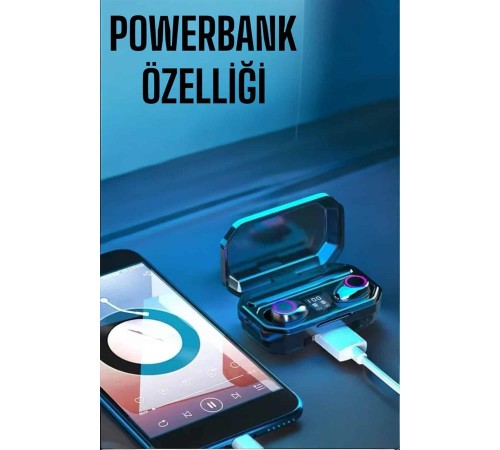 Dijital Göstergeli Bluetooth Bağlantılı Kulaklık Dokunmatik Kontrol