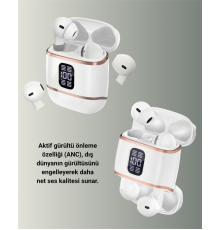 Dijital Göstergeli Bluetooth Kulakiçi Kulaklık – 4’lü Paket, Gürültü Engellemeli