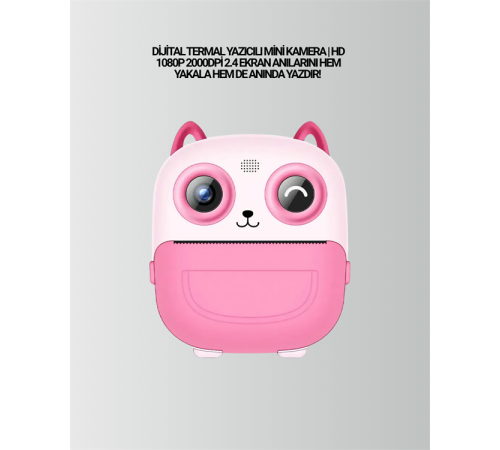 2.4” Ekranlı Mini Kamera – 1080p Kayıt + Mürekkepsiz Yazdırma