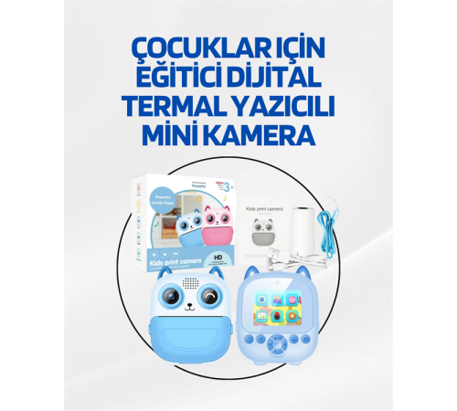 Dijital Termal Yazıcılı Mini Kamera – HD Video & Anında Fotoğraf Çıktısı