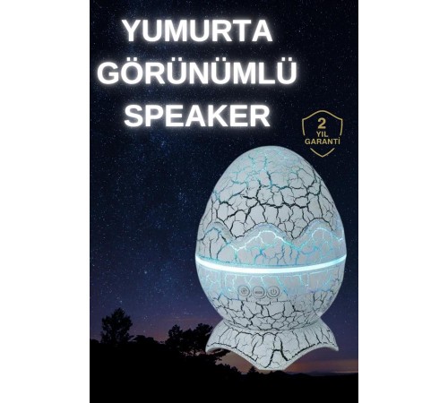Dinozor Yumurtası Gece Masa Lambası Bluetooth Hoparlör 14 Renk Seçeneği