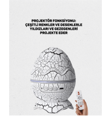 Dinozor Yumurtası Tasarımlı Projektörlü Gece Lambası