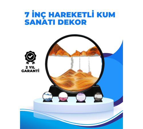 Döndürülebilir Dinamik Kum Tablosu – Stres Giderici, Yüksek Kaliteli Cam ve Doğal Kum ile Sanatsal Masa Dekoru