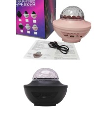 Dönen Işıklı Disko Topu Projektör Müzik Çalarlı Disco Speaker