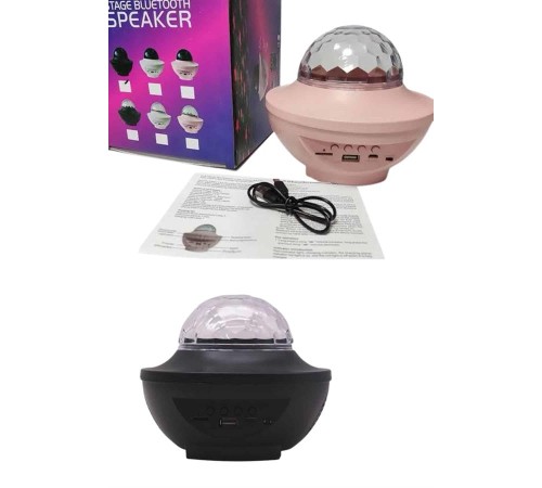 Dönen Işıklı Disko Topu Projektör Müzik Çalarlı Disco Speaker