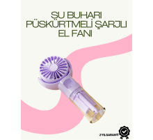 Dönen Su Sisli El Fanı – 4 Kademeli Rüzgar, Şeffaf Su Haznesi, Sessiz Çalışma