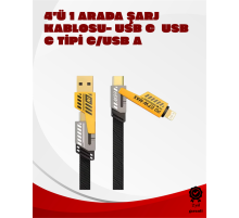 Dönüştürülebilir 4 Başlıklı Hızlı Şarj Kablosu – 1.2m, 65W, Dayanıklı ve Esnek Tasarım