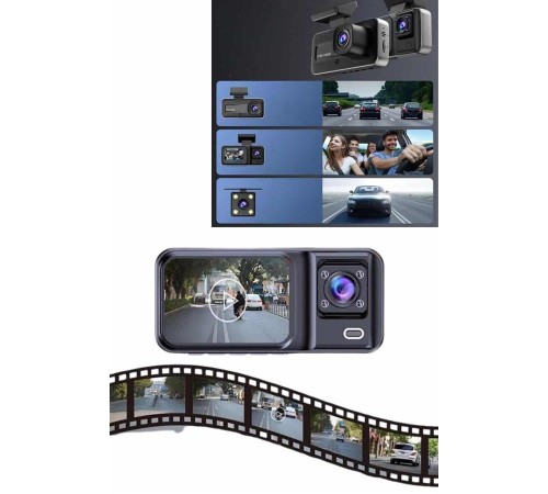 DVR Araç İçi Kamera Ön ve İç Kamera 2 İnç Ekranlı Çift Kamera