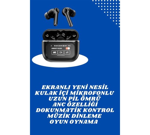 Ekranlı Yeni Nesil Pro Kulaklık ve Akıllı Saat Kampanyası Kulak İçi Mikrofonlu