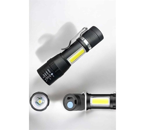 El Feneri Led USB Şarjlı Zoom Mini Led Işık Acil Durum Feneri