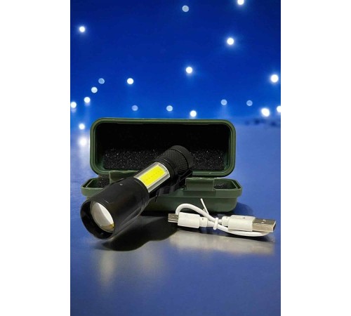 El Feneri Led USB Şarjlı Zoom Mini Led Işık Acil Durum Feneri
