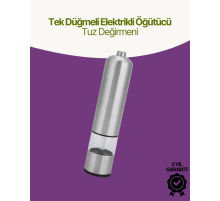 Elektrikli Baharat Öğütücü Pilli Paslanmaz Çelik Otomatik Tuz Karabiber Değirmeni