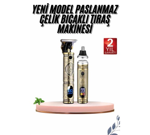 Erkeklere Özel 3 Başlıklı Tıraş Makinesi Saç Sakal Ense Kulak Tıraşına Uygun