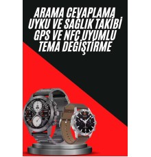 Erkeklere Özel Akıllı Saat Çelik Kordon Bluetooth Bağlantılı İOS ve Android Uyumlu