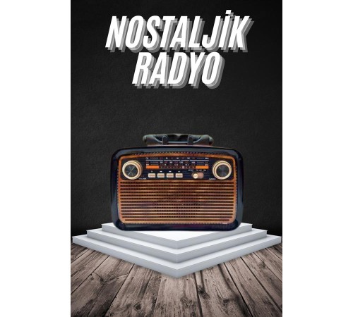 Eskitme Nostalji Tasarımlı Bluetoothlu Nostalji Radyo Ahşap Nostaljik Görünümlü