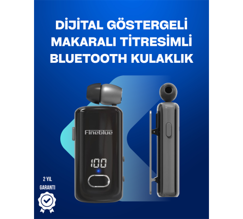 Fineblue F580 – Klipsli Bluetooth Kulaklık, Gürültü Engelleyici, Uzun Pil Ömürlü