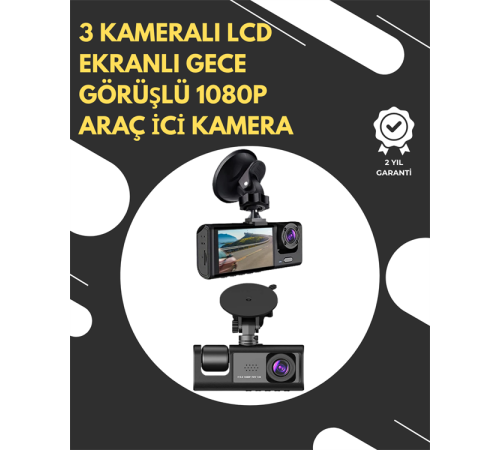 G-Sensör ve Hareket Algılama Destekli 1080p Araç İçi Güvenlik Kamerası