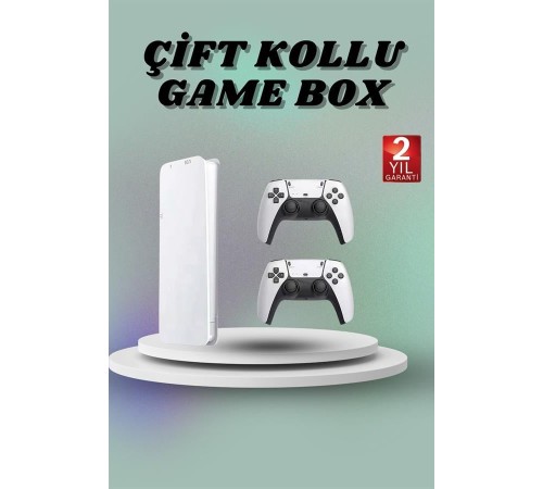Game Box 3D Çift Oyun Kollu 4K HD Ekran 20000'den Fazla Oyun Seçeneği 2.4G Kablosuz