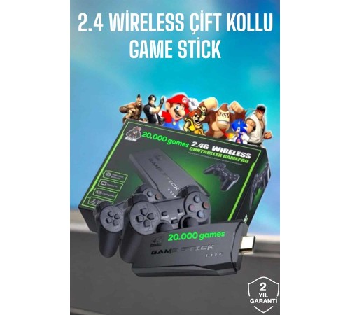 Game Stick 2000 Oyunlu 2.4G Kablosuz Çift Kol Yüksek Hassasiyetli Wireless Game Stick 2000 Oyunlu 2.4G Kablosuz Çift Kol Yüksek Hassasiyetli Wireless