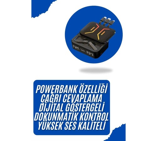 Bluetooth Kulaklık Dahili Powerbank Kablolu Düşük Gecikmeli Bluetooth 5.2