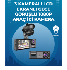 Gece Görüşlü 3'lü Araç Kamerası – Geri Görüş Destekli, 170° Geniş Açı