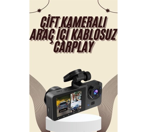 Gece Görüşlü DVR 3 Lensli Araç İçi Sürüş Kamerası Video Kaydedici