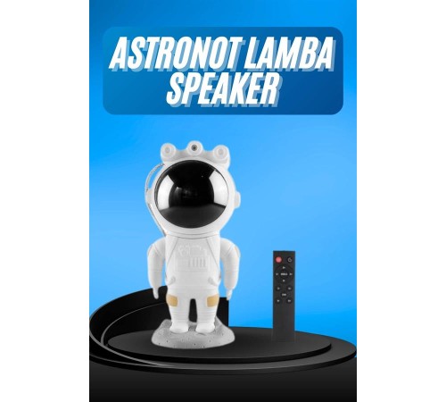Gece Lambası Astronot Bluetooth Hoparlörlü Galaksi Işık Projektörü
