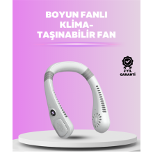 Giyilebilir Bladeless Boyun Fanı | 360° Serinlik, 5 Kademe Rüzgar, USB Şarjlı Sessiz Mini Klima