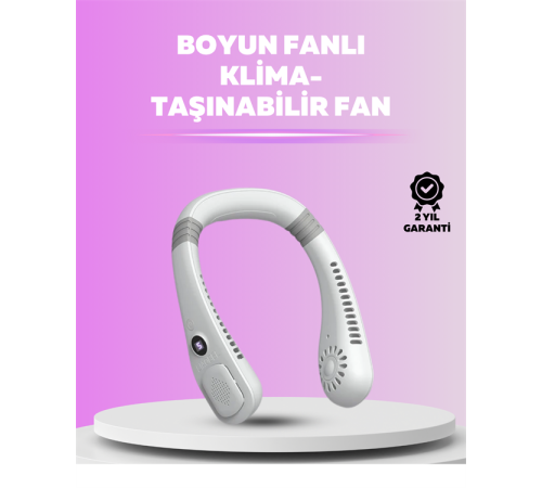 Giyilebilir Bladeless Boyun Fanı | 360° Serinlik, 5 Kademe Rüzgar, USB Şarjlı Sessiz Mini Klima
