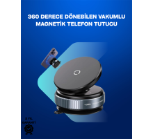Güçlü Manyetik Tutuşlu 360° Döner Araç Telefon Tutucu – Vakumlu Montajlı