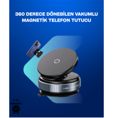 Güçlü Manyetik Tutuşlu 360° Döner Araç Telefon Tutucu – Vakumlu Montajlı