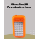 Güneş Paneli Destekli Powerbank ve LED Işıldak – 10000 mAh, Çift USB, Outdoor Kullanım İçin