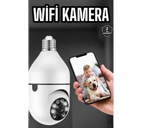 Güvenlik Kamerası Wifi Kamera Duylu Ev Kamerası Wifi Bağlantılı Dönebilen