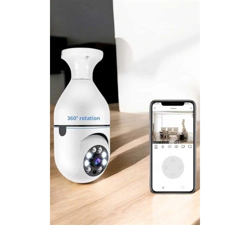 Güvenlik Kamerası Wifi Kamera Duylu Ev Kamerası Wifi Bağlantılı Dönebilen