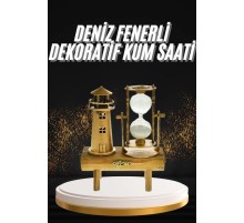 Hediyelik Eşya Retro Deniz Fenerli Kum Saati Ahşap Görünümlü Dekoratif Eşya