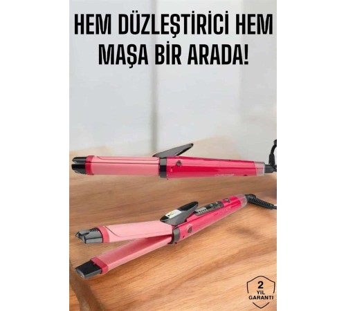 Hem Düzleştirici Hem Maşa Saç Şekillendirici
