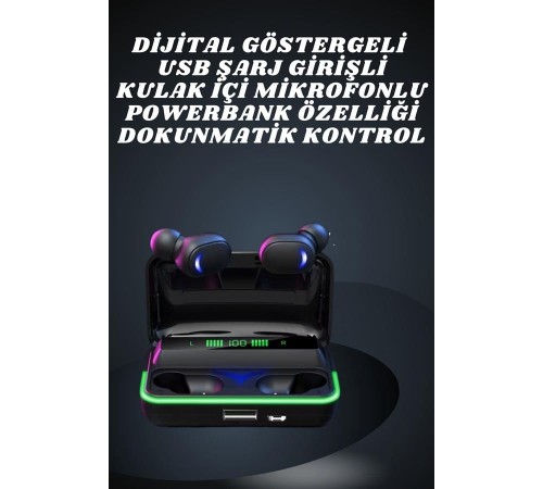 İkili Bluetooth Kulaklık Dijital Göstergeli Uzun Pil Ömrü Yüksek Ses Kaliteli