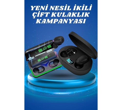 İkili Bluetooth Kulaklık Dijital Göstergeli Uzun Pil Ömrü Yüksek Ses Kaliteli