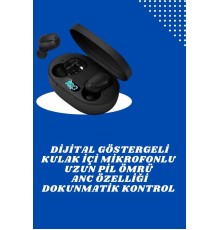 İkili Bluetooth Kulaklık Dijital Göstergeli Uzun Pil Ömrü Yüksek Ses Kaliteli